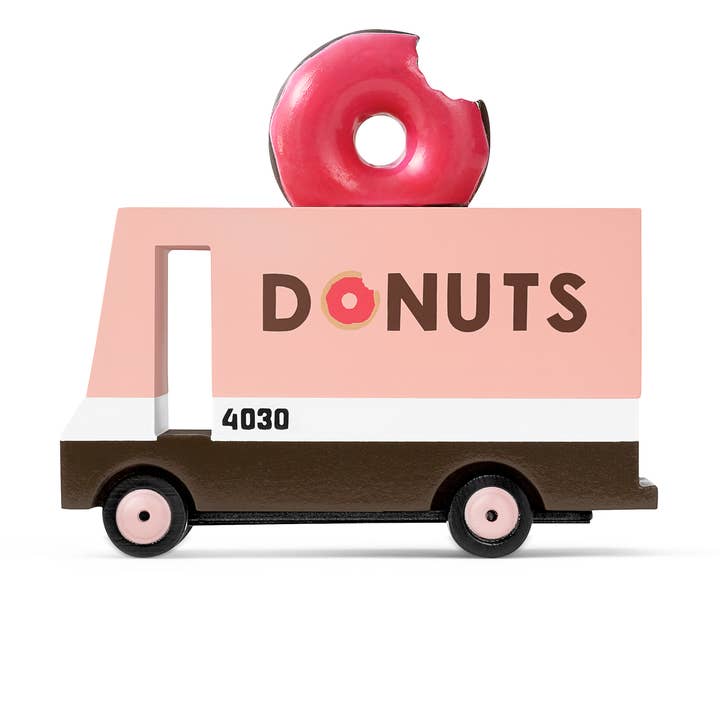 Candyvan - Donut Van - Wooden Diecast Toy Car Candylab for wholesale by Little Concepts Distribution Ltd