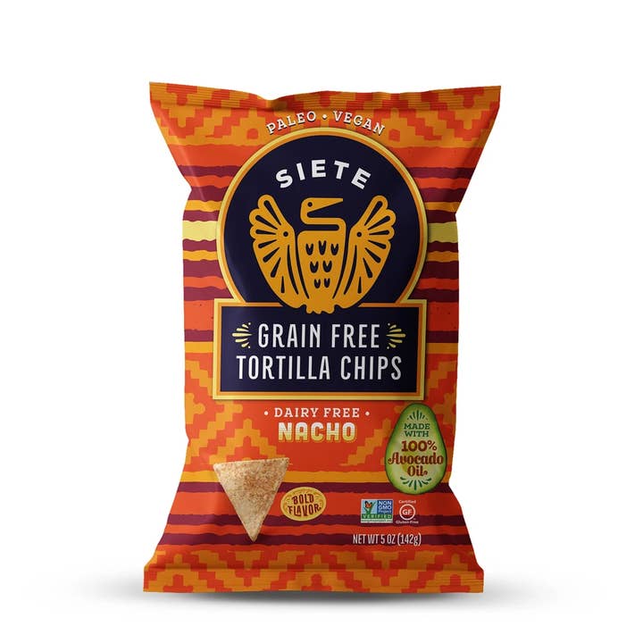 Siete Foods - Wholesale Chips - 5oz Nacho Grain Free Tortilla Chips-24 bags