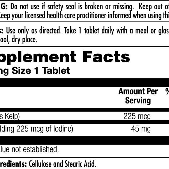KAL - Wholesale Oral Supplement/Vitamin - Kelp Iodine Tablets2