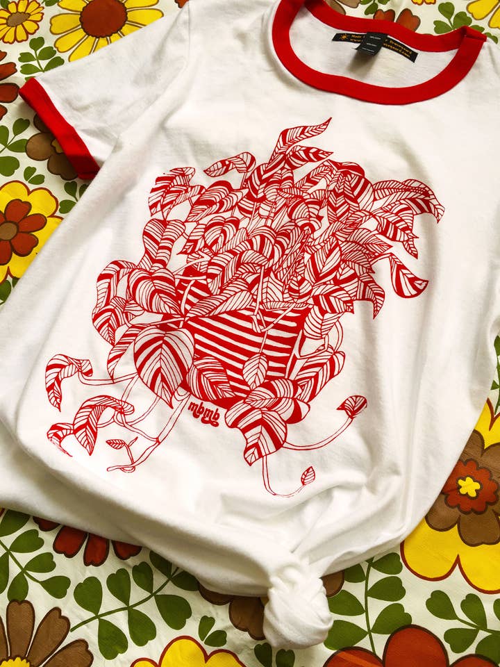 MBMB – Großhandel T-Shirt mit Siebdruck – Unisex – Zimmerpflanze Ringer-Tee — Unisex3