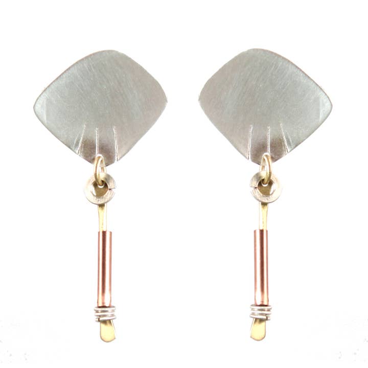 Markings Earrings Sterling and Brass for wholesale by Whitney Designs Ltd.