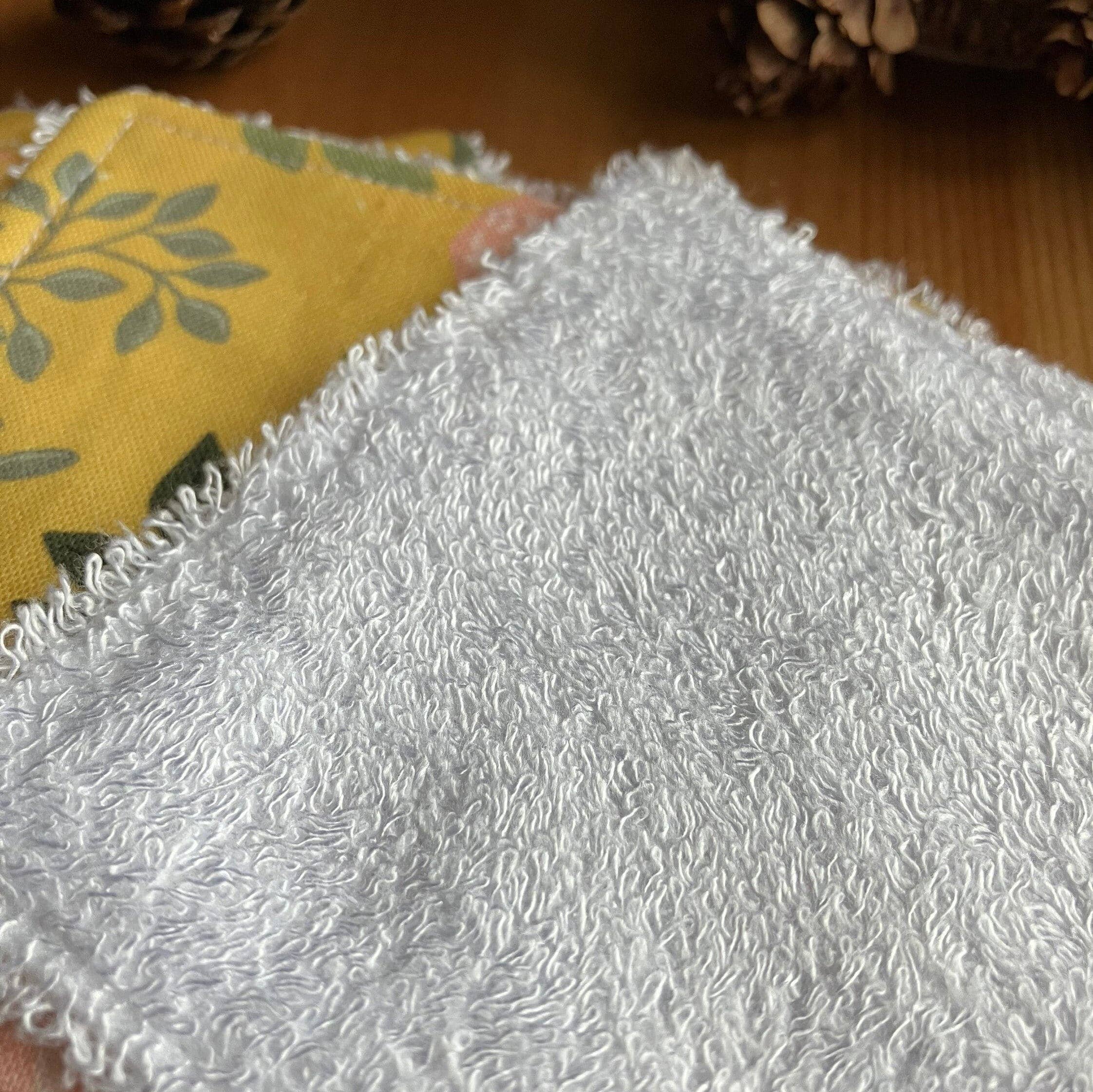 SH Designs – wholesale Face & body wipes – Reusable Face Wipes, Yellow Floral Patterned Square Handmade3