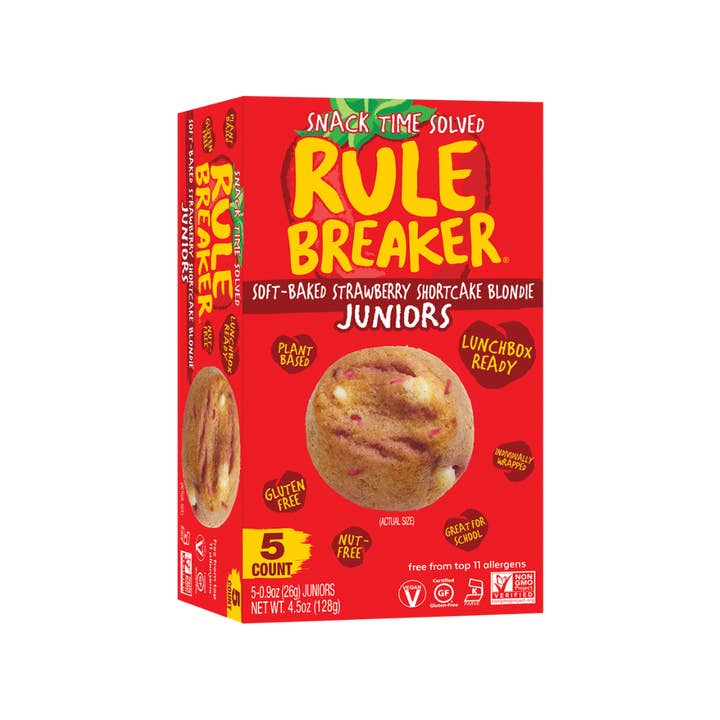Rule Breaker Snacks - Wholesale Snack Bar - Strawberry Shortcake Juniors | Case of 6 5-Count Boxes
