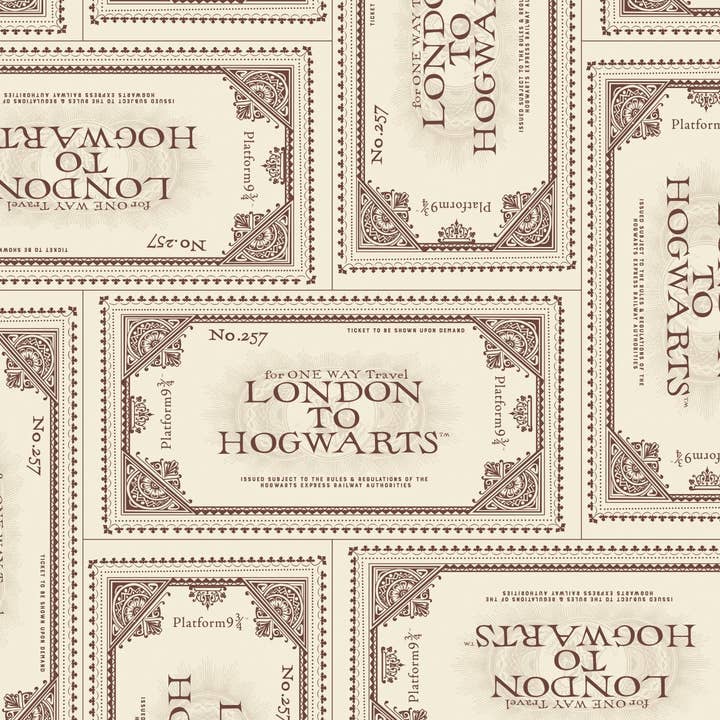 02 crème Harry Potter Wizarding World Tissu « Ticket to Hogwarts » en vente sur Faire