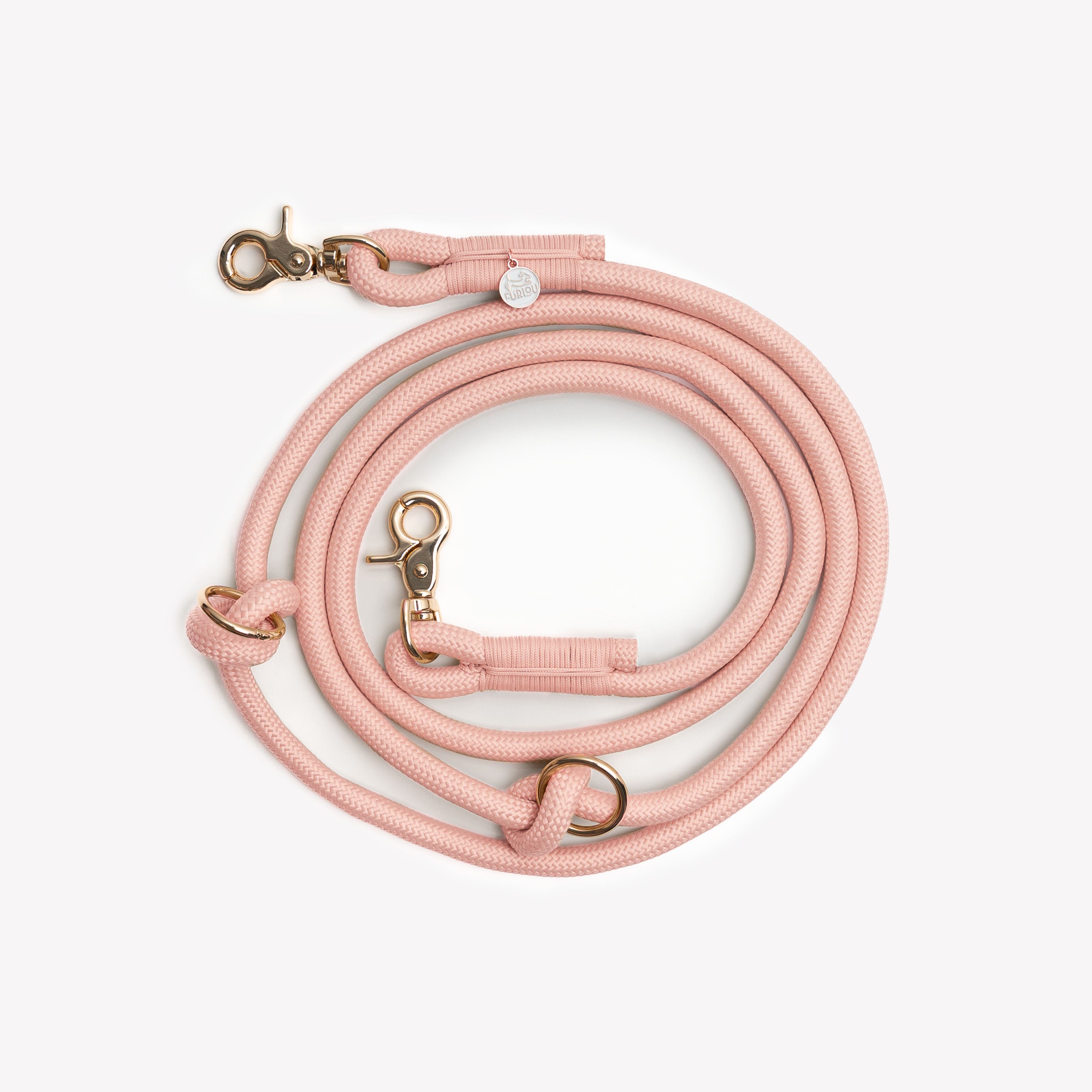 Furlou - Wholesale Pet Leash - Dog - 'Powder Rose' - Hands Free Dog Braided Rope Leash1