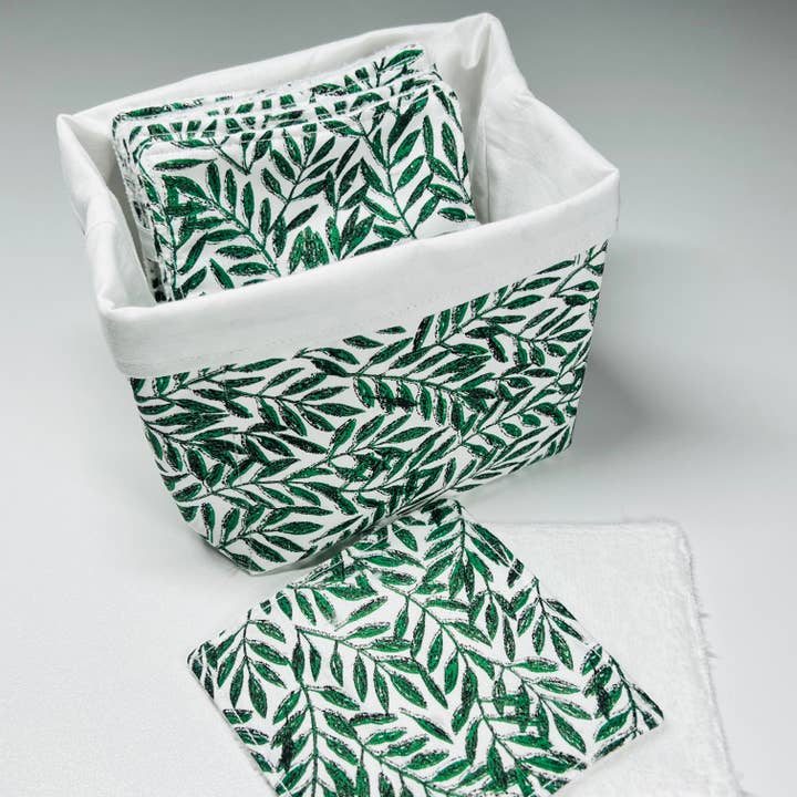 Lingette lavable imprimé feuillage pour la vente par Meli beauty