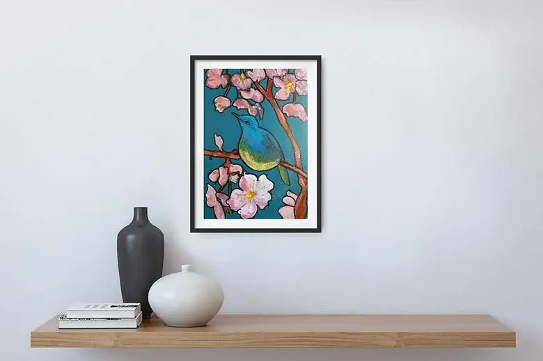 Plant Based Paintings - Wholesale Art Print - Bird in Blossom - Giclee Art Print3