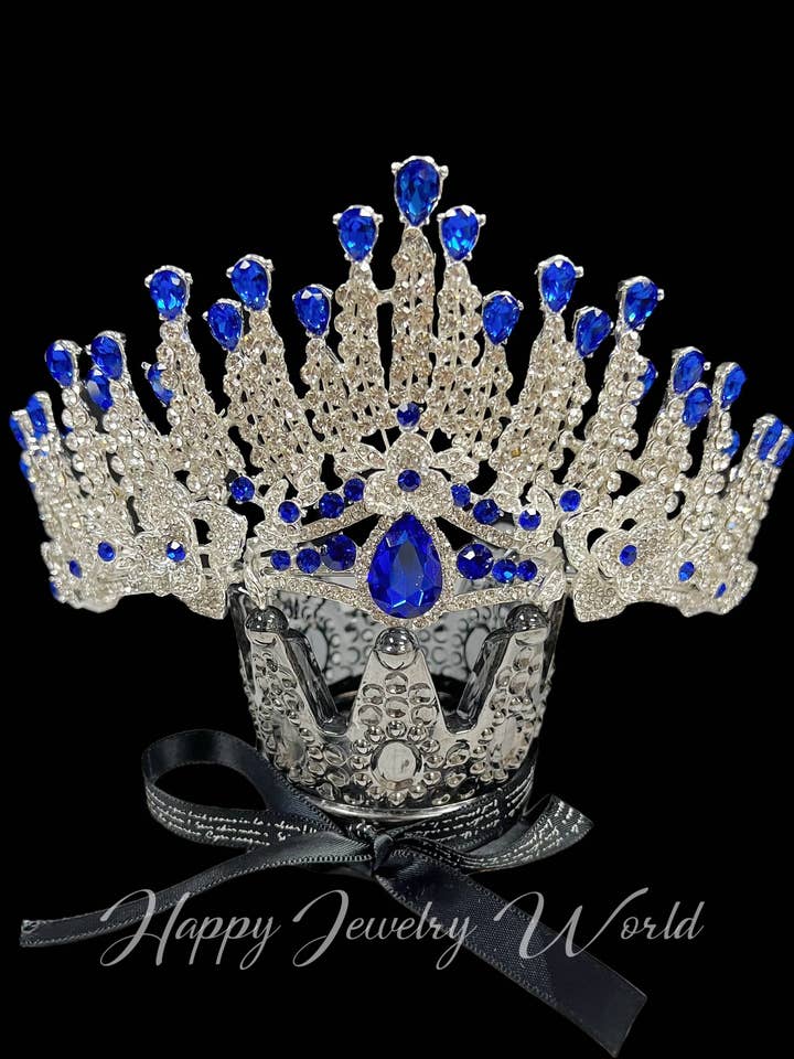 Bandana de Cristal Azul, Coroa de Aniversário, Homecoming Queen Prom por atacado de Happy Dream Gifts