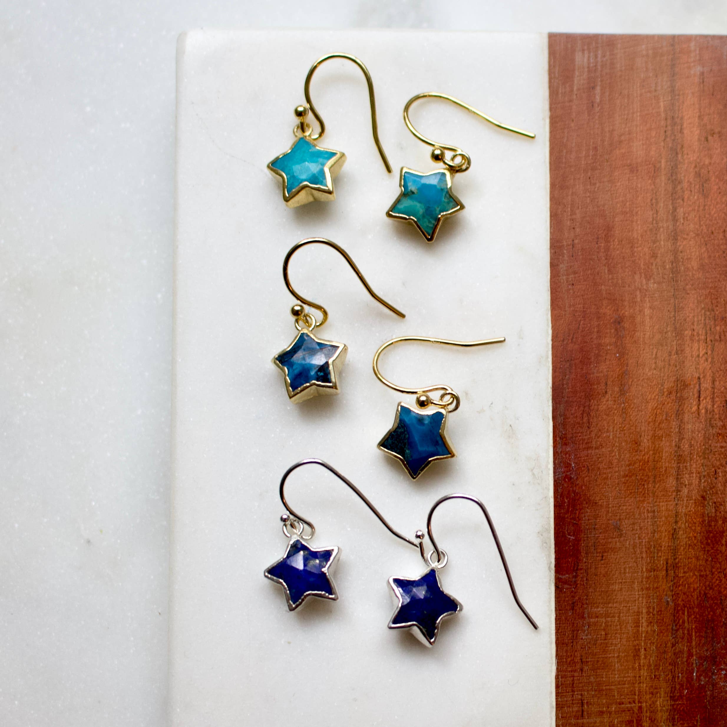 a.v. max – Großhandel Ohrhänger – Halbstein-Ohrringe mit Mini-Stern14