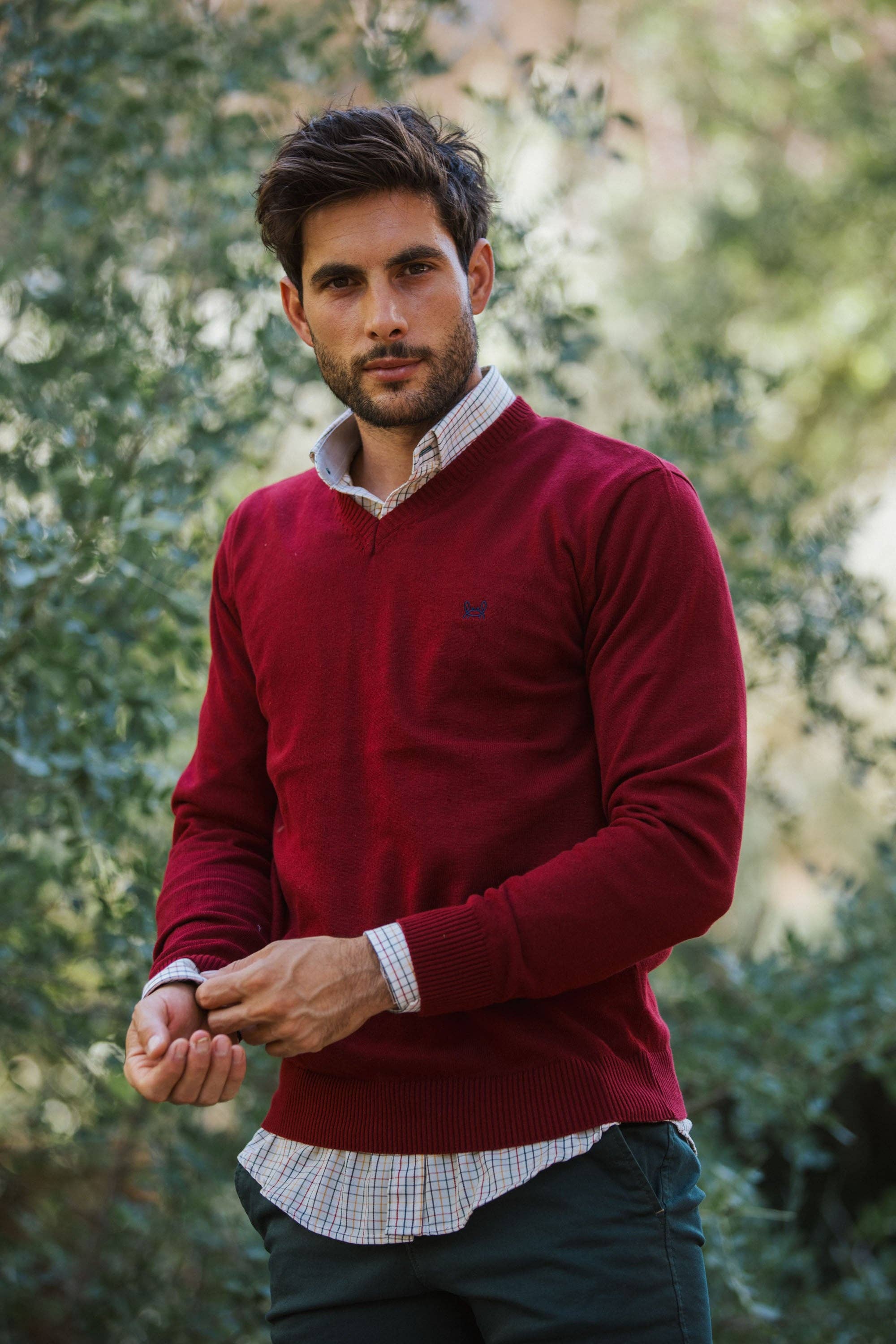 Custi Mikelo: Men's Clothing & Christmas Gifts – wholesale Knitted jumper – Men′s – Garnet Cotton Jersey1