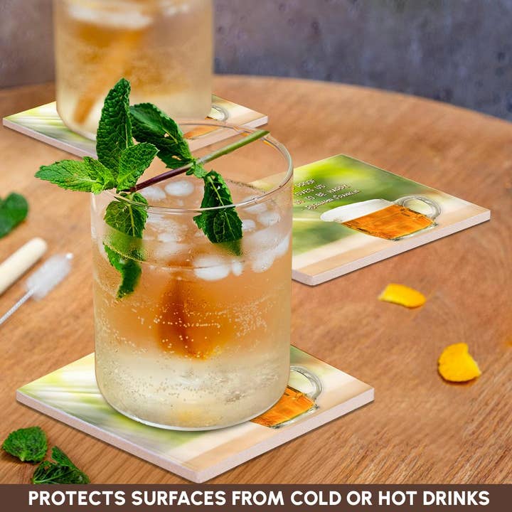 3dRose - Wholesale Coasters - 3dRose, Sunrays, beer mug. Beer is living proof that God loves us. Franklin, Coaster2