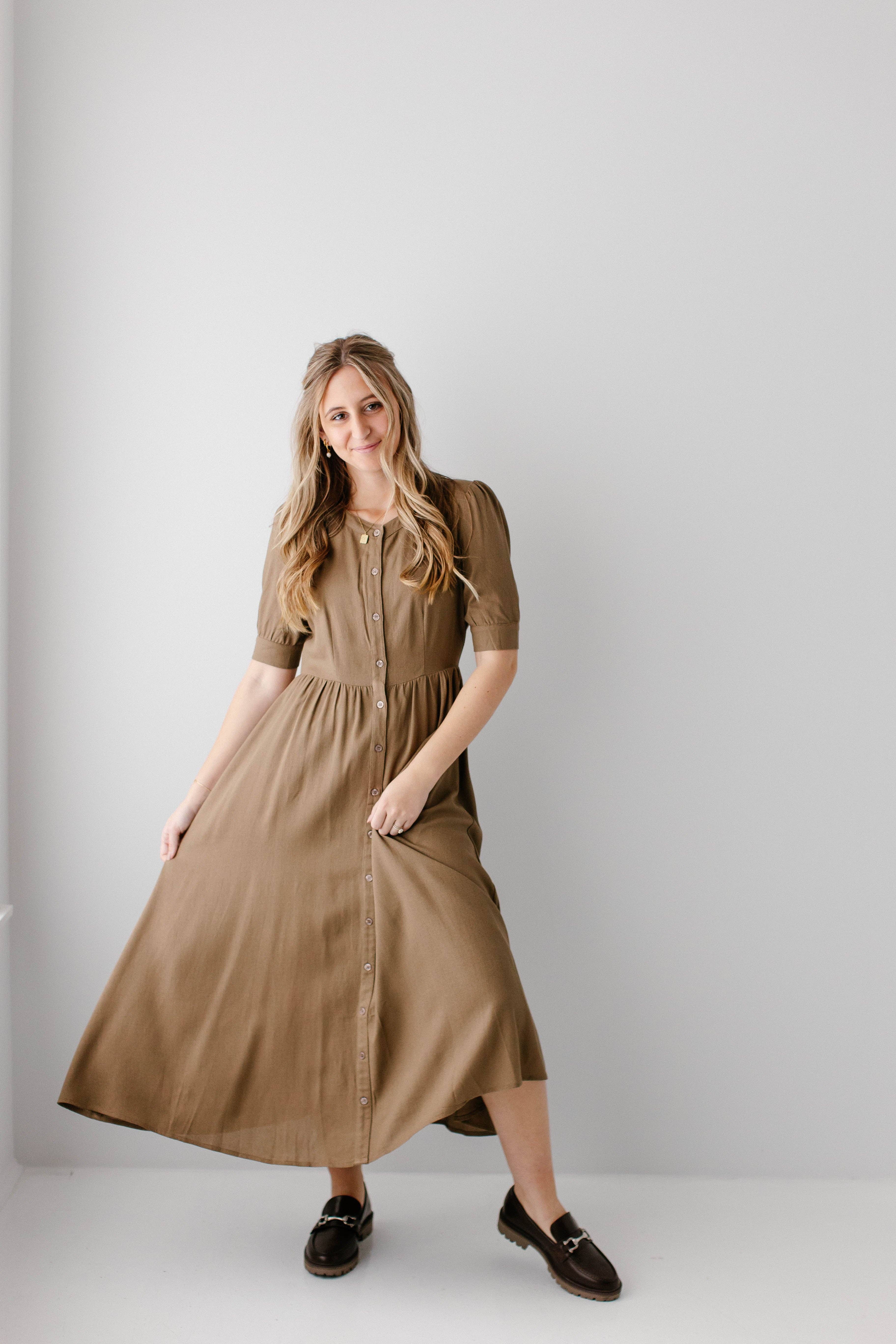 The Main Street Exchange - Wholesale Dress - Women's - 'Nora' Button Front A-Line Dress17