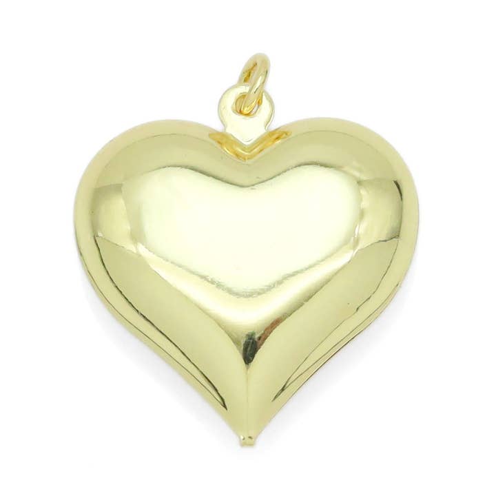 BestBeads&Beyond - Wholesale Individual Charm/Pendant - Puffy Heart Charm Pendant, Sku#LD6220