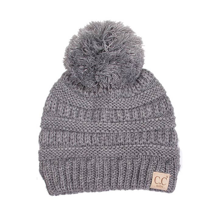 Hana - Wholesale Beanie - Kids - C.C Kids Solid Knit Pom Beanie7