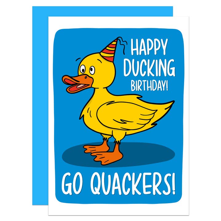 Happy Ducking Birthday A6 Card for wholesale by TeePee Creations