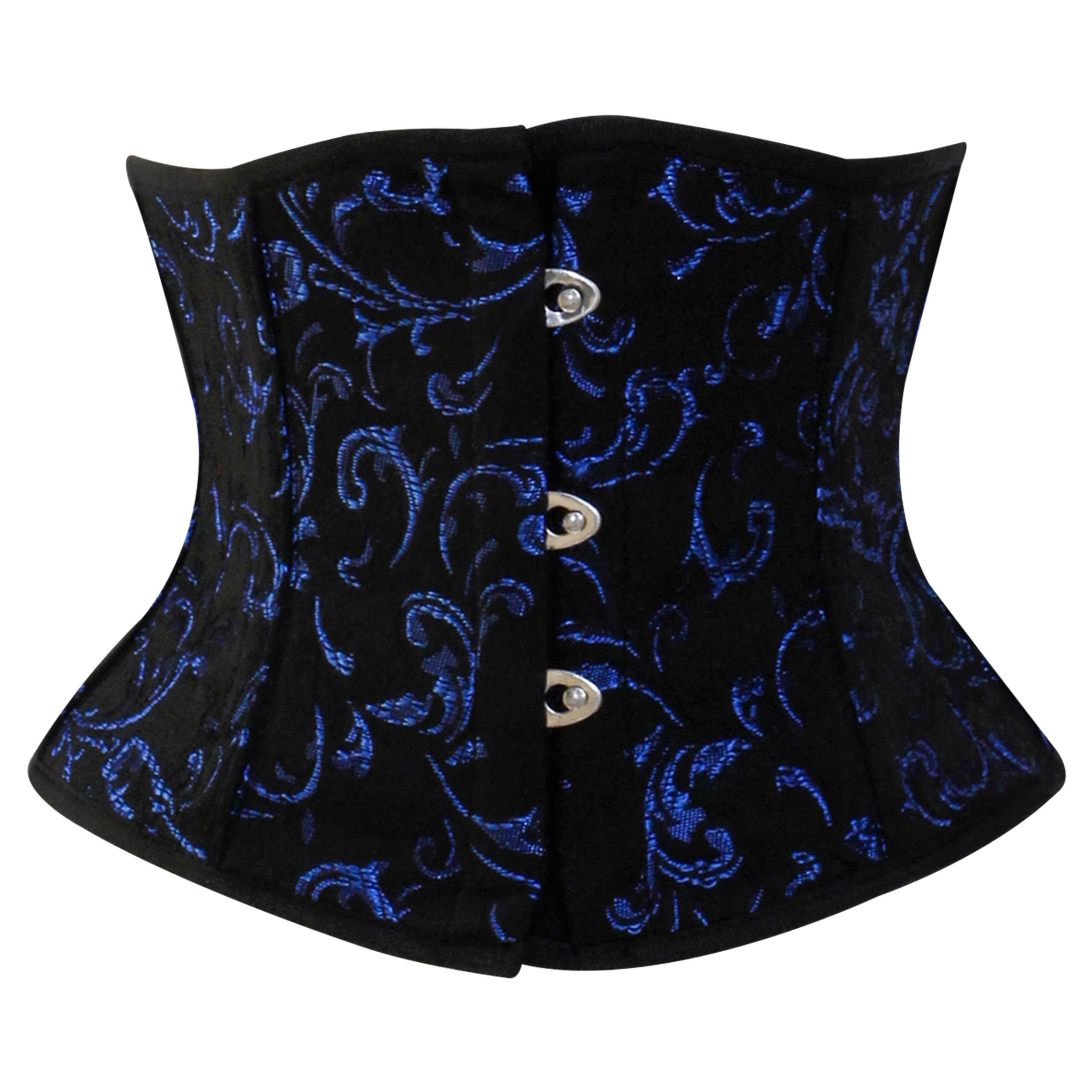 Attire Fashion Club - Wholesale Corset - Women's - Unique Blue Brocade Corset for Women- Waist Training, Gothic