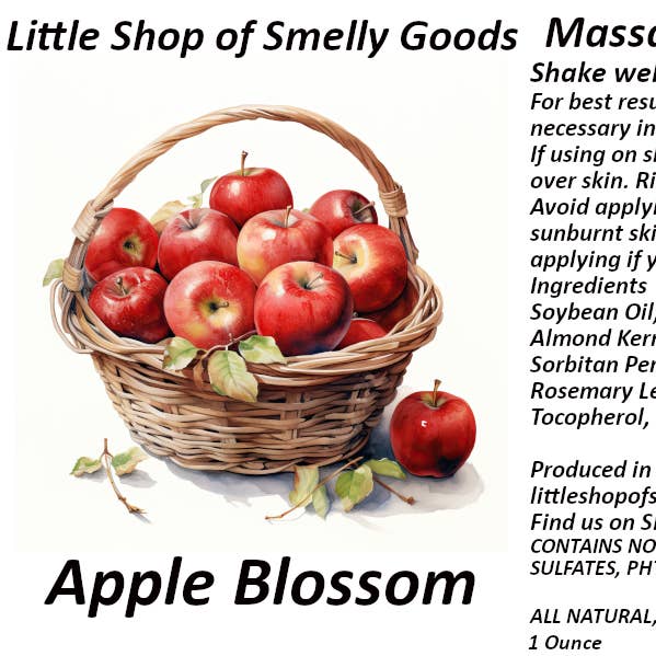 Huile de massage et pour le corps Fleur de Pommier pour la vente par Little Shop of Smelly Goods