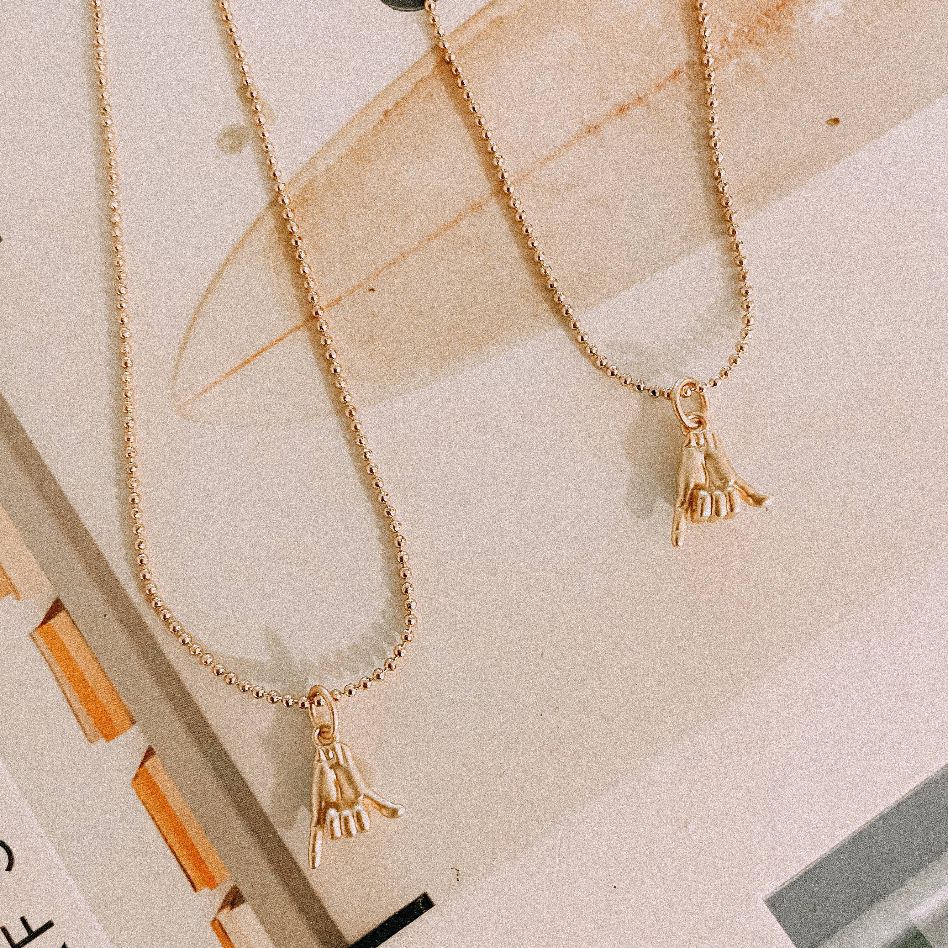 driftaway jewelry - Wholesale Pendant/Charm Necklace - Shaka Surf Necklace0