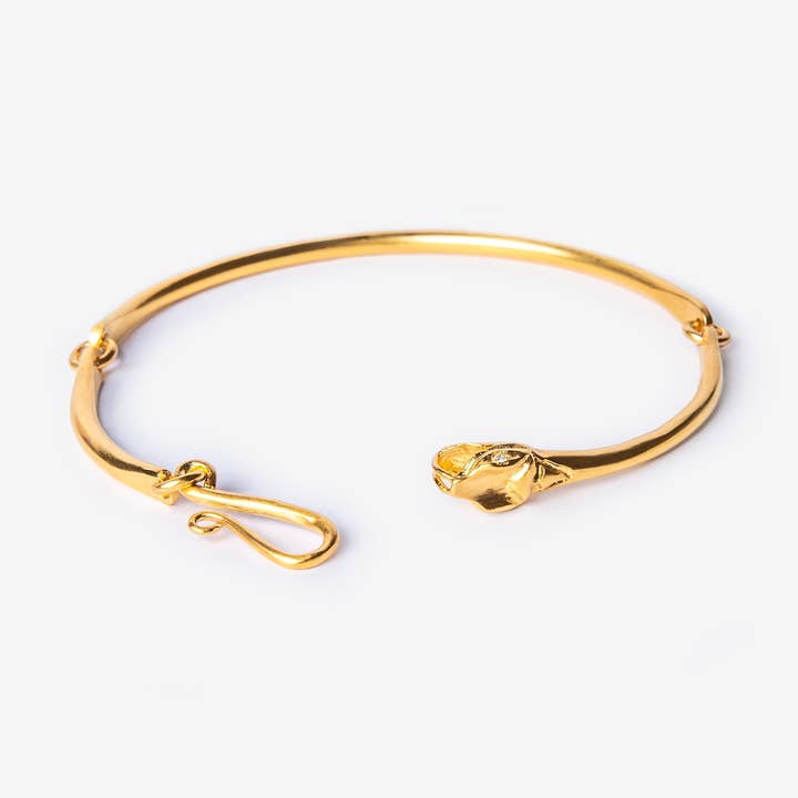 Bracelet Serpent Ouroboros Plaqué Or pour la vente par Golden Horn Jewellery