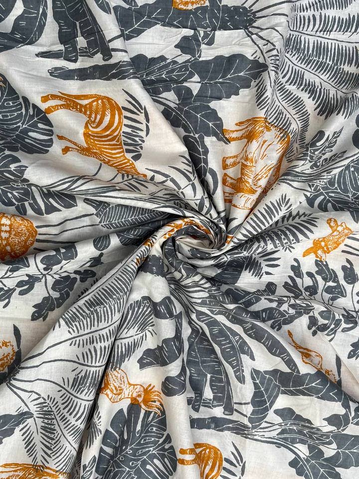 Animal Print Indian Cotton Fabric Dressmaking Fabric By Yard for wholesale by Bhawana Handicrafts