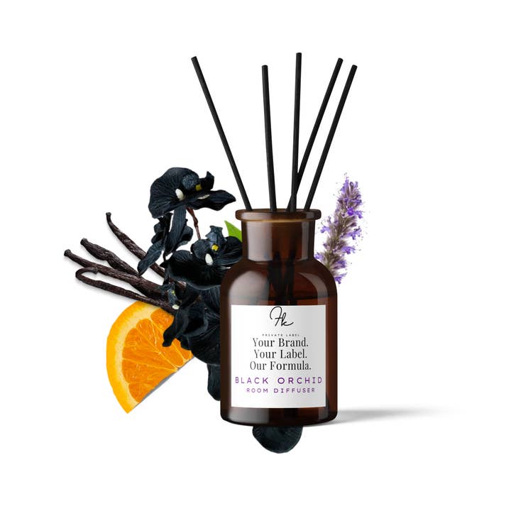 FK Private Label Labs – Engroshandel Duftolie med pinde – Black Orchid Reed Diffuser