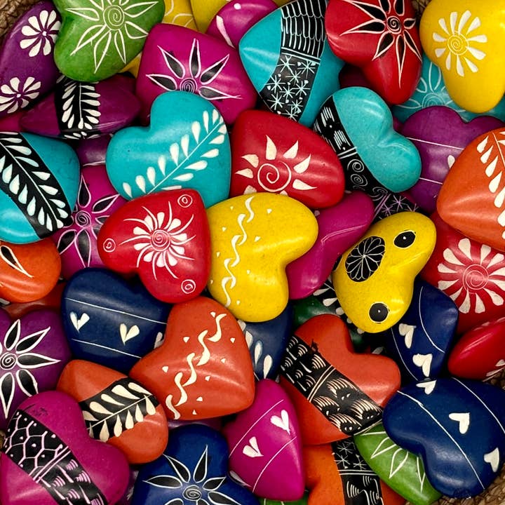 Hearts- Etched Flat-Soapstone for wholesale by Mondo Trading Company