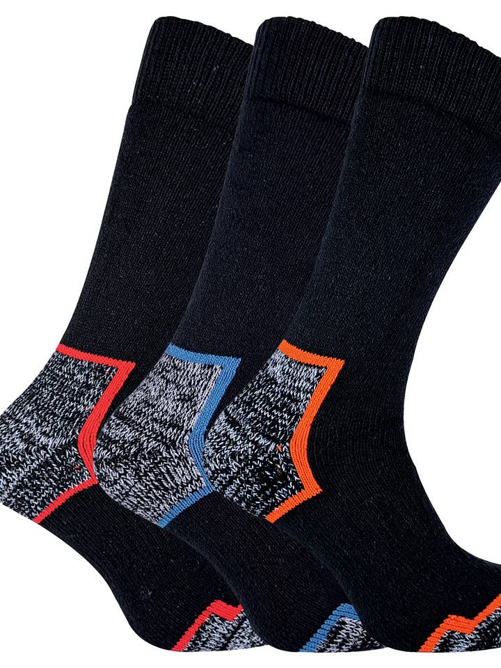 3 Paar robuste, gepolsterte Arbeitsstiefelsocken aus Baumwolle für Herren für den Großhandel von Pontivia Commerce