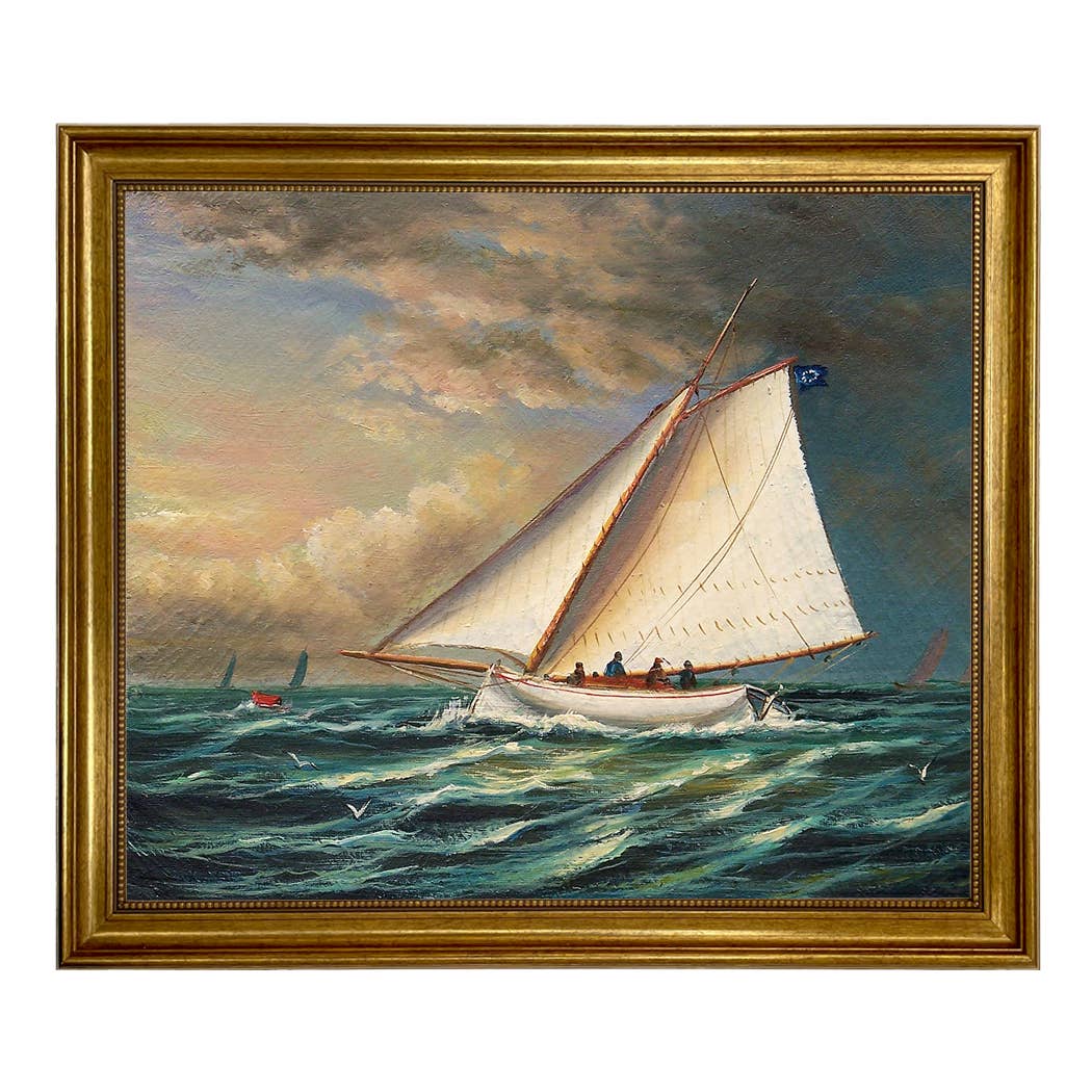 Madison Bay Co. - Historical Home Decor Reproductions - Wholesale Schilderen/Tekenen - Racing Boot Vintage Schilderij Afdruk op Canvas23