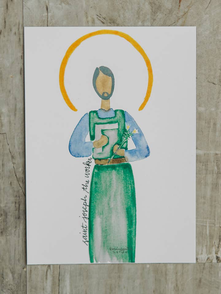 St. Joseph the Worker - 5x7 Print for wholesale by Emily S Pitre Art