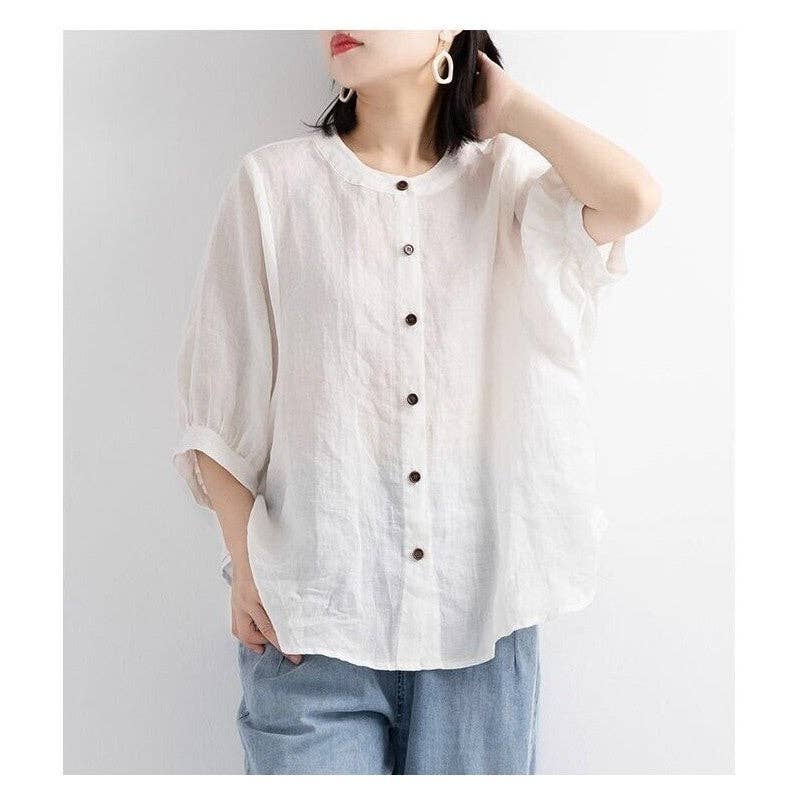 Sheer Trend - Wholesale Blouse - Women's - Artistic Lantern Sleeve Blouse4