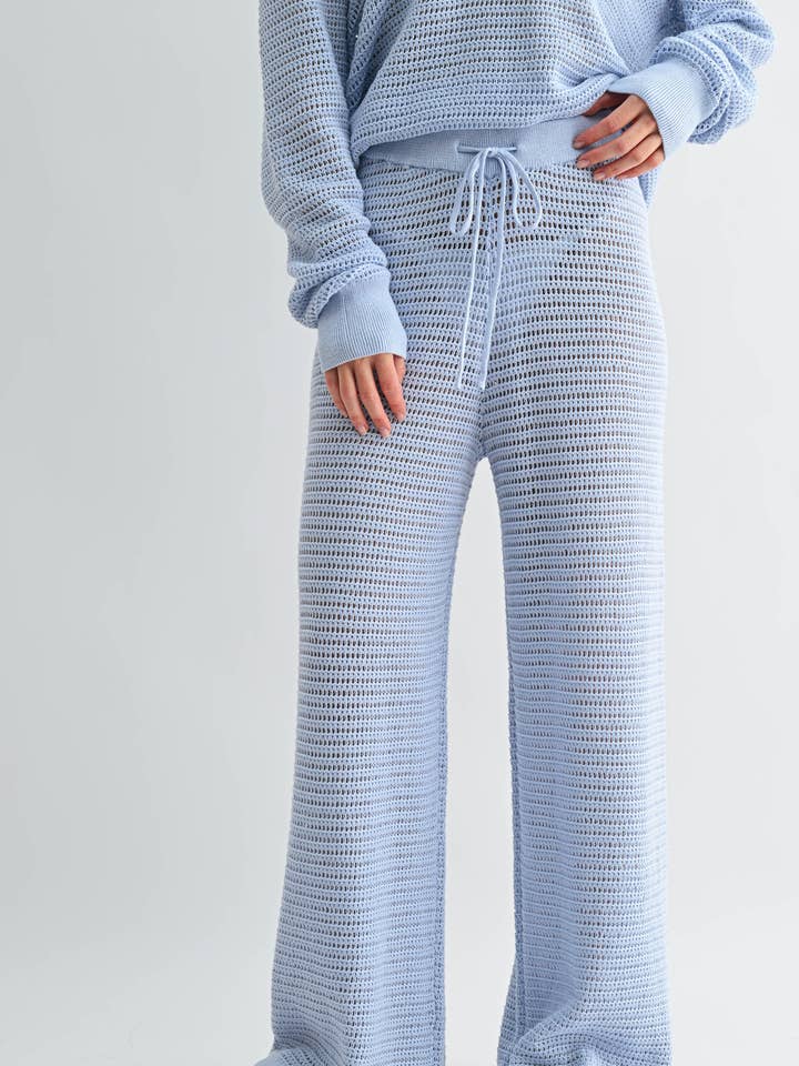 Pantaloni a Gamba Larga all'Uncinetto Arieggiati per la vendita all'ingrosso da parte di Mono B