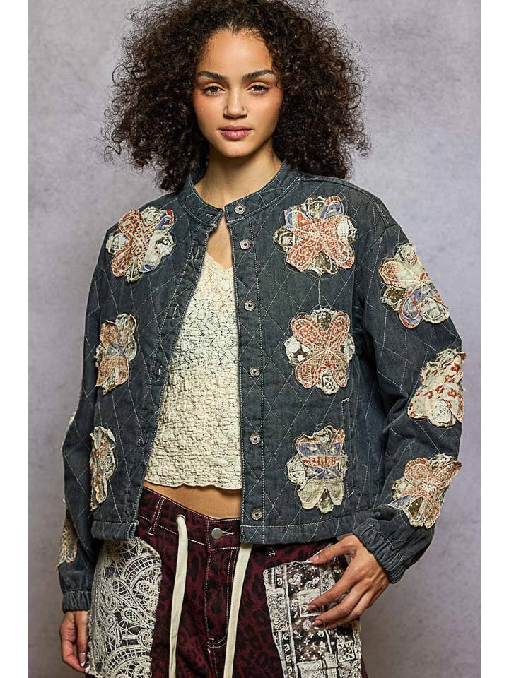 Pol Clothing - Wholesale Jacket - Women's - Mock neck balloon sleeve oversized fit quilted Jacket23