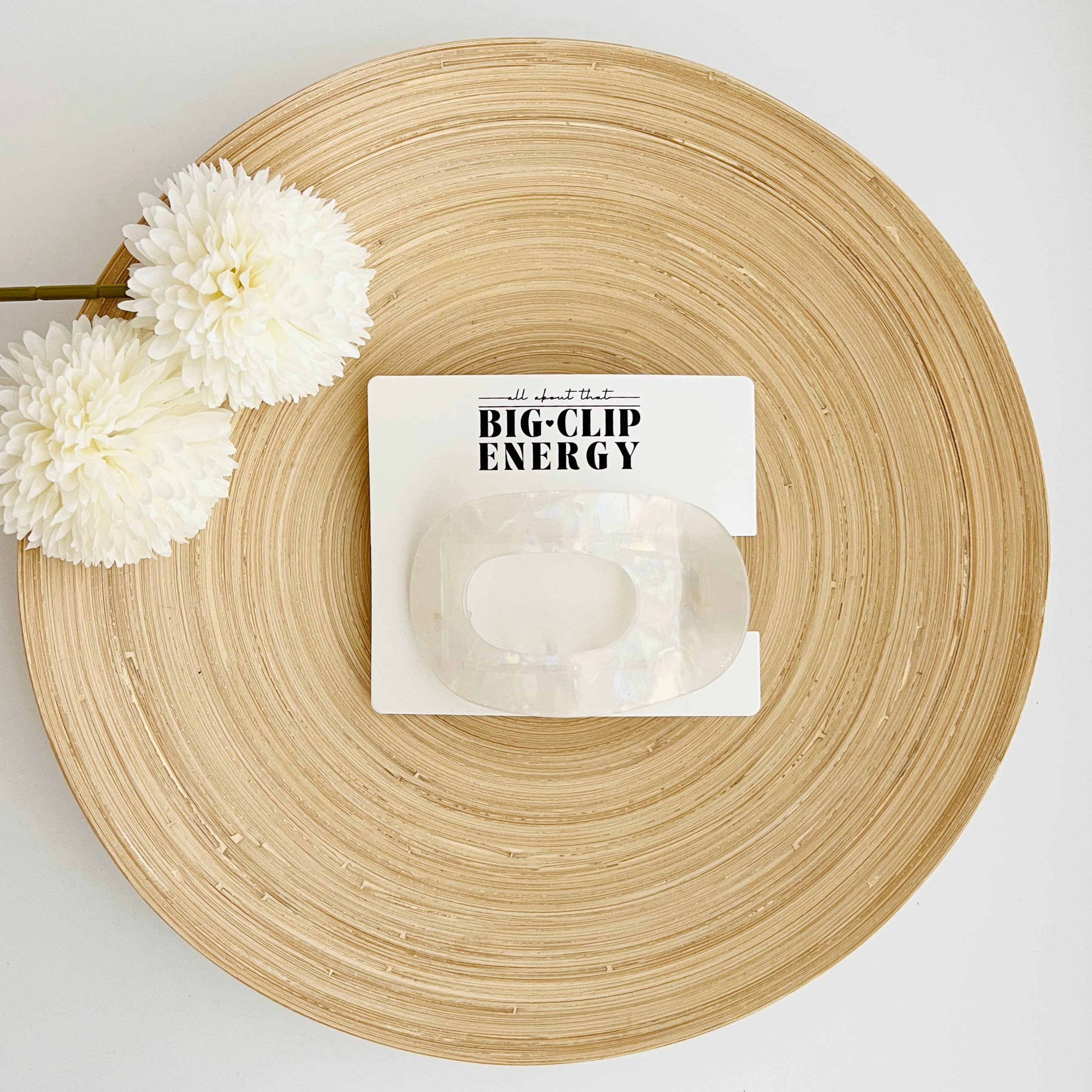 Tiny Gift Society - Wholesale Hair Clip - Women's - Large Flat Claw Clip | Big Clip Energy Funny Flat Hair Claw5