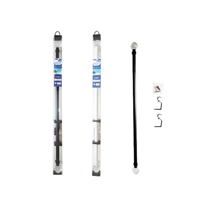 Varão de Cortina 28"-48" Branco, Cor Preta por atacado de Deluxe Import Trading