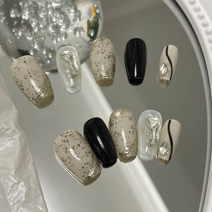 hand made Press on Nails 19165 for wholesale by foamboxnail