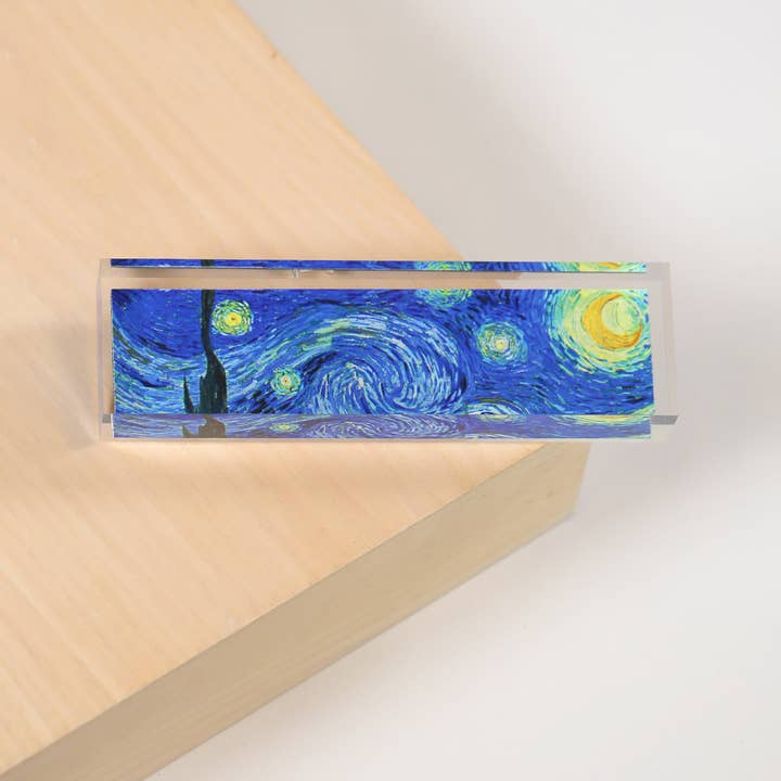 Lucy Lu Designs - Wholesale Paper Weight - Starry Night Fine Art Van Gogh Paperweight Plexiglass Prism