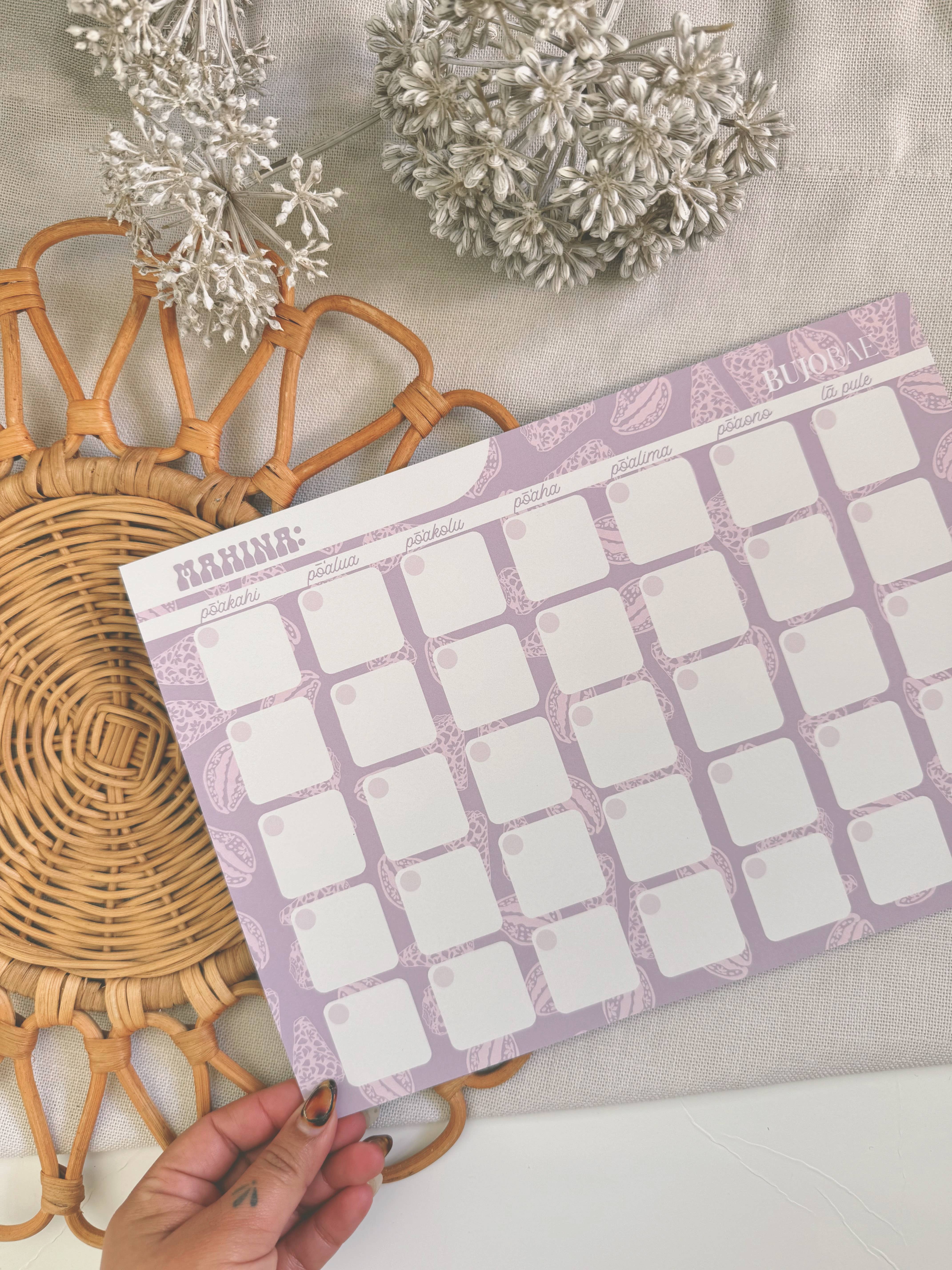 Bujo Bae - Wholesale Notepad - Naupaka Pūpū in Poni | Monthly Notepad1