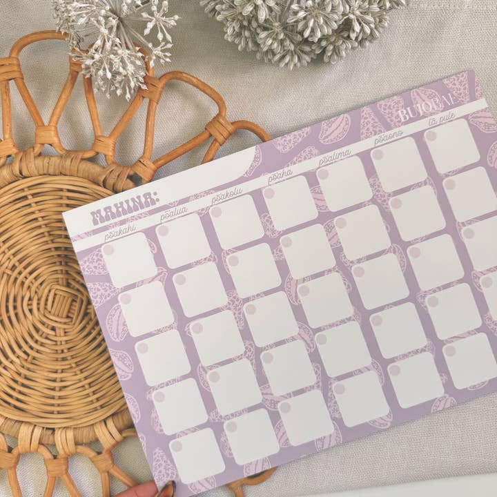 Bujo Bae - Wholesale Notepad - Naupaka Pūpū in Poni | Monthly Notepad1