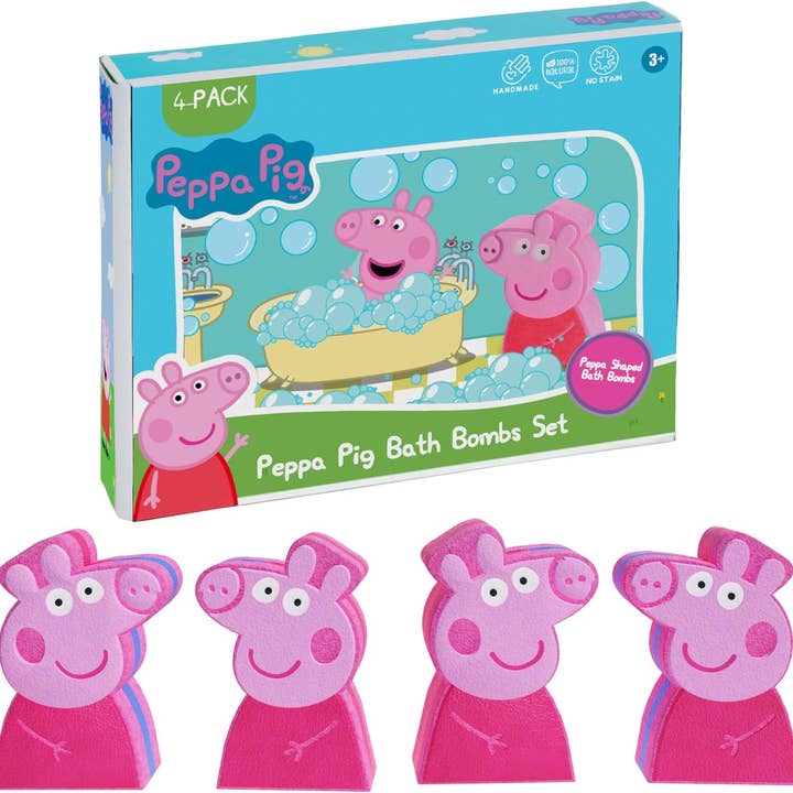 Peppa Pig badebomber - 4 pakke for engroshandel hos Bathletes World