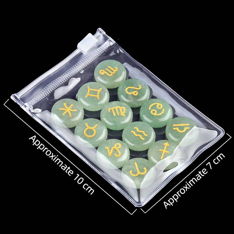 Gemcohub - Wholesale Spiritual Stone/Crystal - 12 Constellation Rune Aura Stone Christmas Gift11