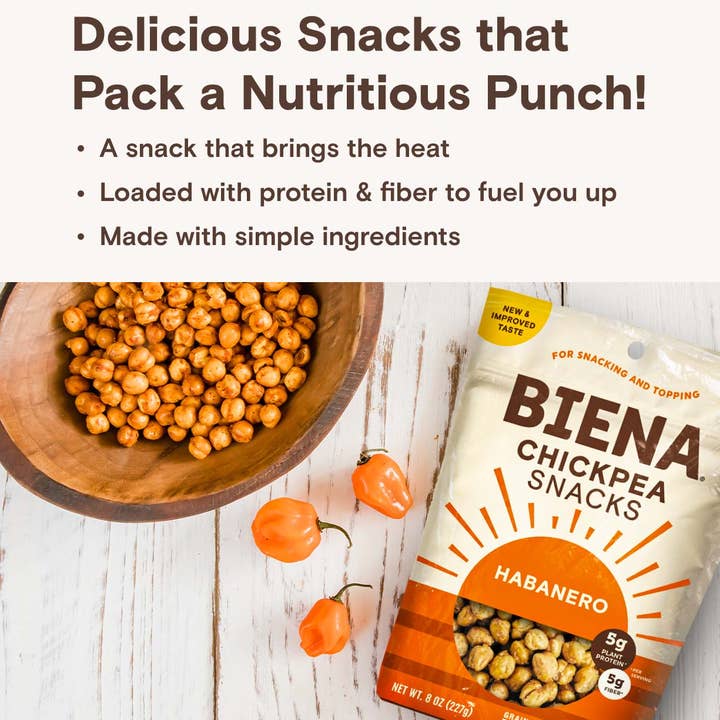 Biena Snacks - Wholesale Nuts - Habanero Roasted Chickpeas 5oz 4ct Pack2