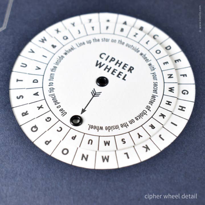 Inkello Letterpress - Wholesale Notebook - Cipher Wheel Code Booklet (#574)5