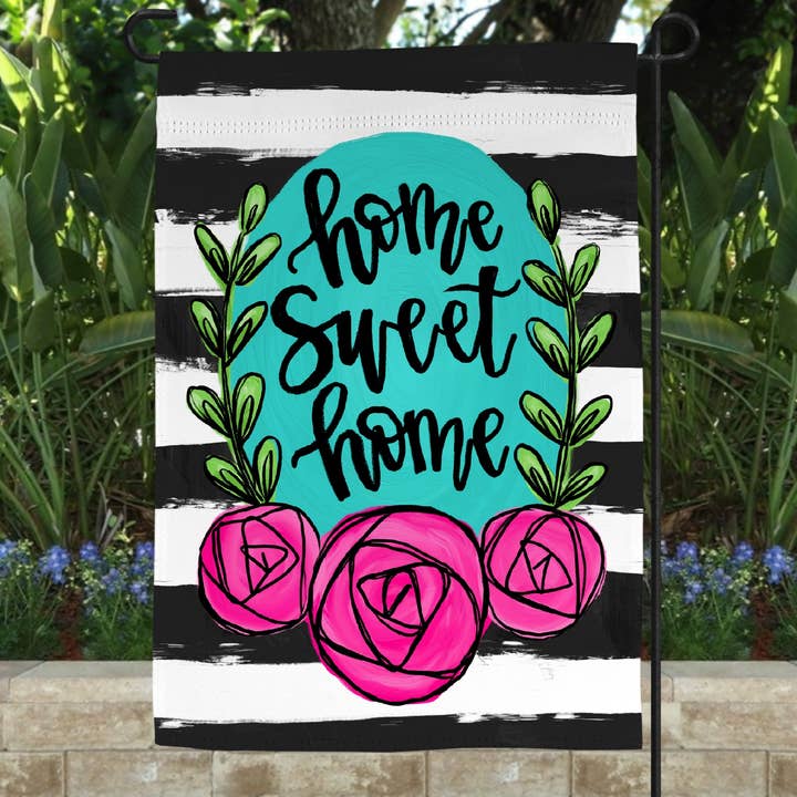 Home Sweet Home Floral Garden Flag for wholesale by Painted Skies