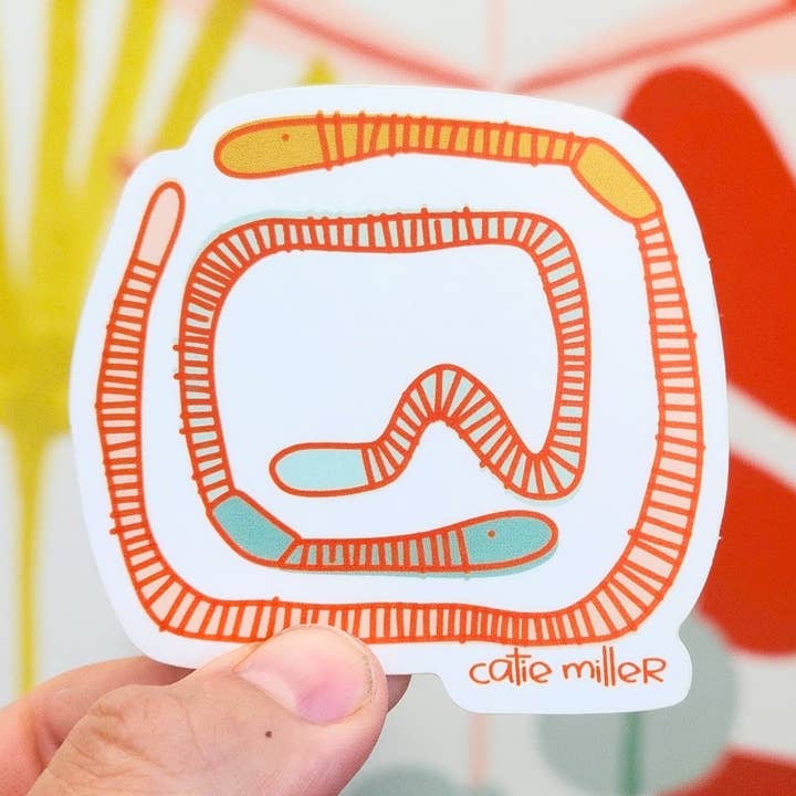 Worms Vinyl Sticker 10 Pack - Wholesale for wholesale by Catie Miller Ceramics