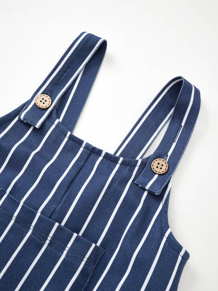 Norsu Organic - Wholesale Overalls - Kids - Organic Cotton Kids Overalls-Navy stripe4