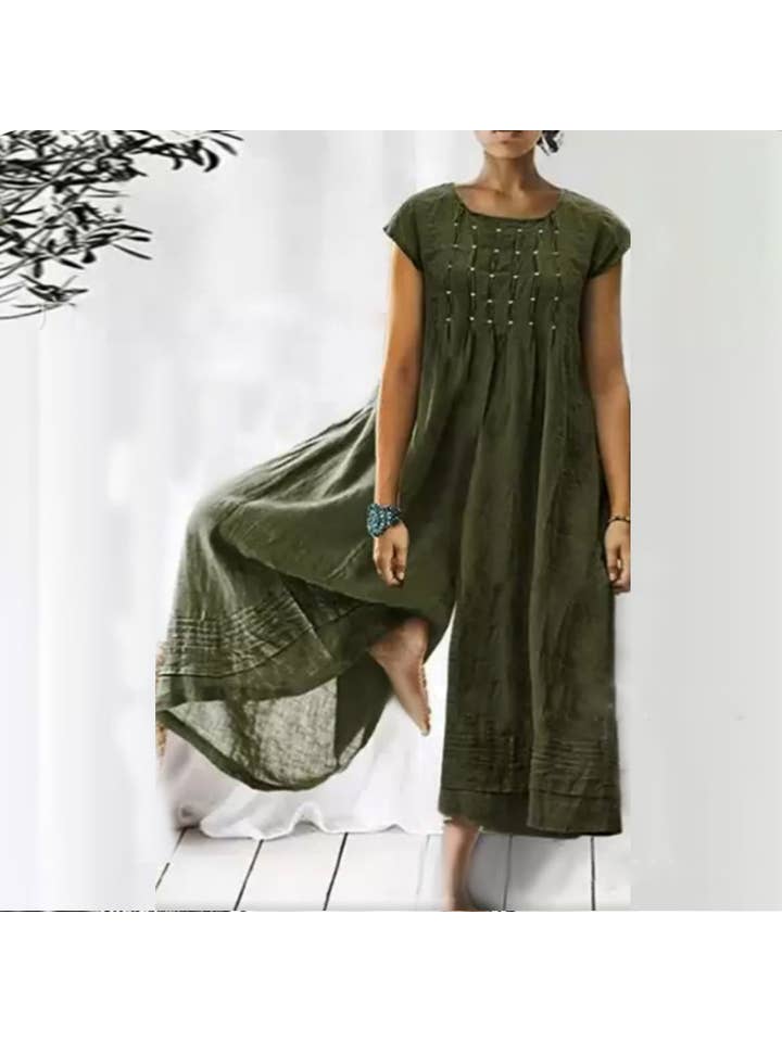 Sweetkama - Wholesale Jumpsuit - Women's - Ladies Short Sleeves Overalls Loose Daily Jumpsuit 2385