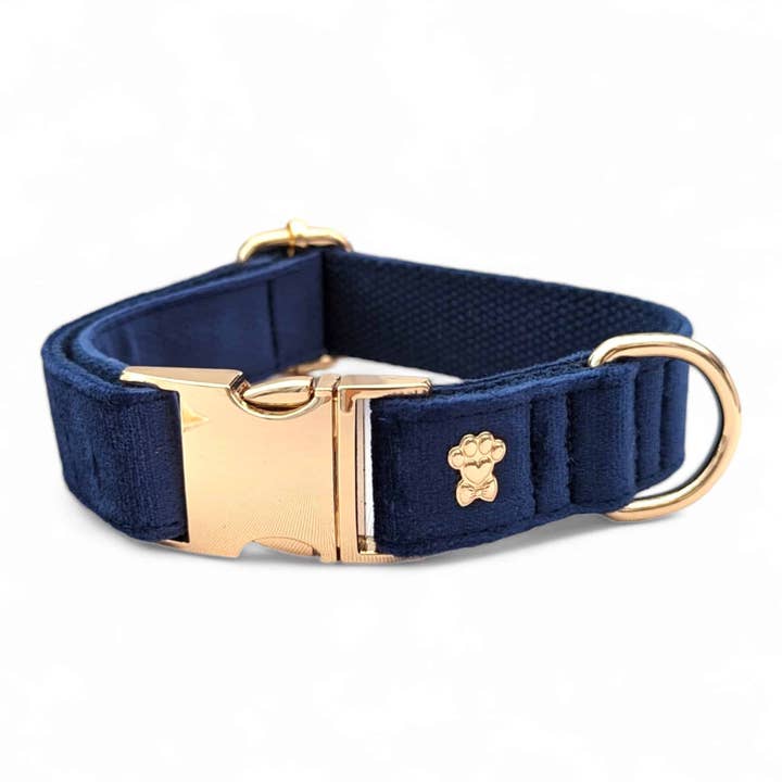 Luxe Velvet Collar - Midnight Blue for wholesale by Queenie's Pawprints