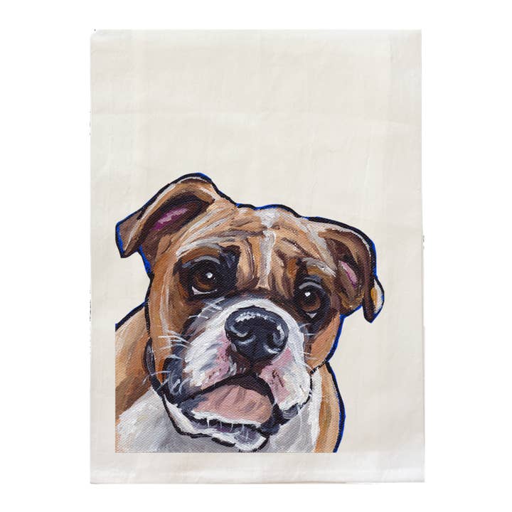 Englisches Bullen-Tee-Handtuch, Hundeliebhaber-Küchendekor, Hunde für den Großhandel von Hippie Hound Studios