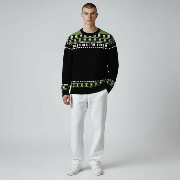 St Patrick's Day: Crewneck Sweater - Kiss Me, I'm Irish for wholesale by The Placemaker Project