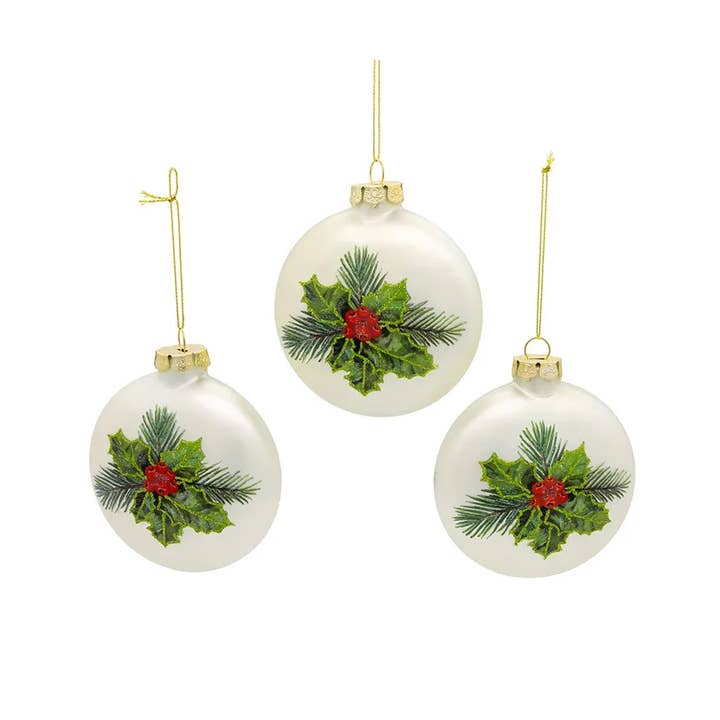 Kurt S. Adler, Inc. - Wholesale Ornament - 100mm Cardinal Holly Berry Ball 3P2